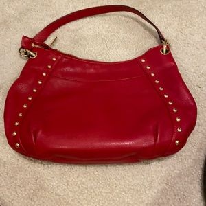 Red Leather Michael Kors Shoulder Bag